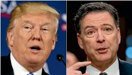  ?? PHOTO: AP ?? US President Donald Trump reportedly told then-FBI director James Comey he had concerns about the judgement of his security adviser, Michael Flynn.