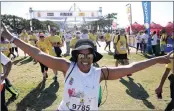  ??  ?? Naledi Msimang was happy at crossing the finish line.