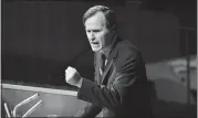  ?? THE ASSOCIATED PRESS FILE ?? U.S. Ambassador George H.W. Bush addresses the United Nations General Assembly during the China debate in 1971.