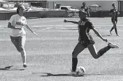  ?? BILL DALEY Special to the Miami Herald ?? American Heritage’s Zahira Freeman winds up for a shot during the first half Tuesday in a Class 5A state semifinal.