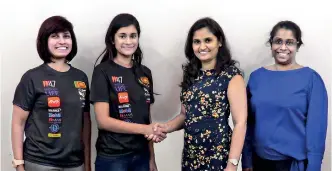  ??  ?? From left: Devils on Wheels’ Maryse Navaratne, Devils on Wheels’ Ashvitha Wickrama, Frimi Digital Bank Marketing Head Ashani Senaratne and Frimi Digital Bank Operations Head Deidre Fernando