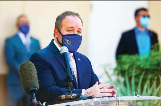  ?? WADE VANDERVORT FILE (2020) ?? Nevada State Treasurer Zach Conine discusses details of a small-business grant Oct. 14 at the Latin Chamber of Commerce in downtown Las Vegas.