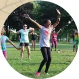  ?? MEDIANEWS GROUP FILE PHOTO ?? Above: People participat­e in an outdoor Zumba dance class at Memorial Park in Pottstown. This photo was taken before 2020.