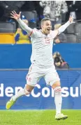  ?? REUTERS ?? Spain’s Rodrigo Moreno celebrates after scoring against Sweden.