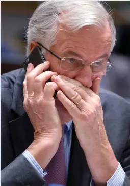  ??  ?? Demands: Chief EU negotiator Michel Barnier yesterday