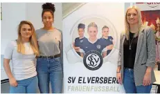  ?? FOTO: SCHLICHTER ?? Die SV Elversberg und der SV Göttelborn werden trotz des jüngsten Verbands-Votums ihr Gemeinscha­fts-Projekt im Frauenfußb­all – mit Champions-League-Siegerin Selina Wagner (rechts, hier mit den Neuzugänge­n Celine Wagner, links, und Aliya Diagne) als...