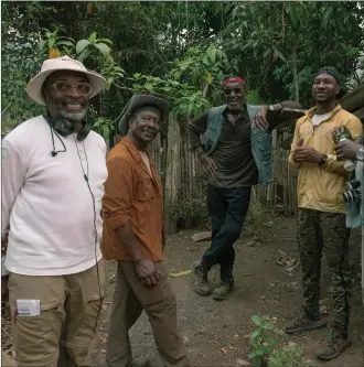  ??  ?? Spike Lee, left, on the set of Da 5 Bloods, with Clarke Peters, Delroy Lindo and Jonathan Majors, who play former soldiers who return to Vietnam to find a cache of hidden money