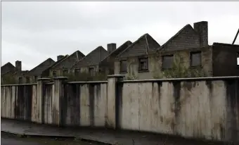  ??  ?? Unfinished units on the Lios Na Gréine estate in Lismire that have been earmarked for demolition.