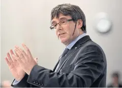  ?? AFP ?? Former Catalan leader Carles Puigdemont speaks during a debate on European democracy at the University of Copenhagen, Denmark yesterday.