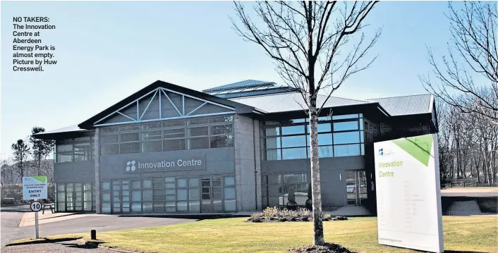  ??  ?? NO TAKERS: The Innovation Centre at Aberdeen Energy Park is almost empty. Picture by Huw Cresswell.