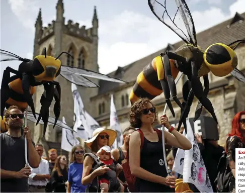  ??  ?? Existentia­l threat An Extinction Rebellion rally in east London,
July 2019. In some respects, the movement recalls the Greenham Common Women’s Peace Camp of the 1980s