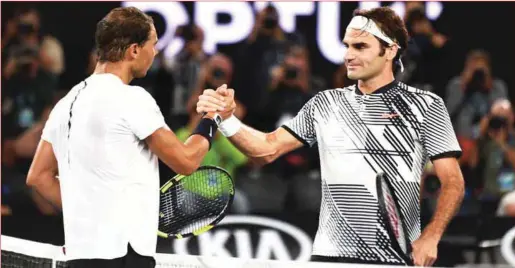  ??  ?? Nadal and Federer have won two Grand Slams each this year