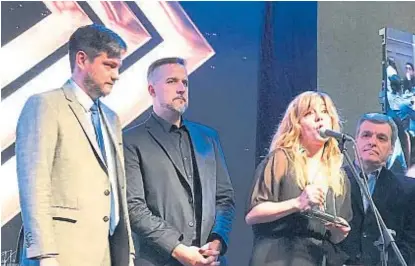  ??  ?? El equipo. Diego Marconetti, Federico Giammaría, Florencia Ripoll y Julián Cañas, ganadores por “Voz y voto”.