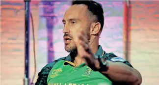  ?? | Reuters ?? FORMER Proteas captain Faf du Plessis.