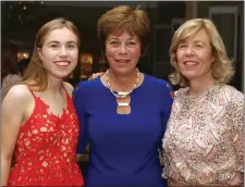  ??  ?? Junior Girls Captain Orla Doherty with Lady Captain Jackie Quinn and Grainne Weir at the County Louth Golf Club Lady Captain’s Dinner. Below: Frances Curran and Olivia McGuirk.