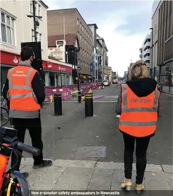  ??  ?? New e-scooter safety ambassador­s in Newcastle