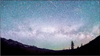 ??  ?? This June 4, 2016 photo provided by Nils Ribi Photograph­y shows the Milky Way in the night sky at the foot of the
Boulder Mountains in the Sawtooth National Recreation Area, Idaho. (AP)