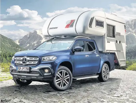  ??  ?? Concept models, based on the Mercedes X-Class pick-up, have been given an airing at the Caravan Motor Touristik show in Stuttgart