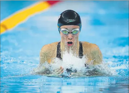  ?? FOTO: EFE ?? Jessica Vall no pudo acabar en puestos de medalla en la final de 200 braza del Mundial de piscina corta de Hangzhou