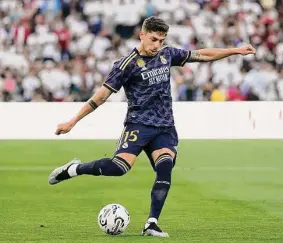  ?? Ashley Landis/Associated Press ?? Federico Valverde will try to follow up a strong showing in the Champions Tour opener as Real Madrid plays Manchester United on Wednesday at NRG Stadium.