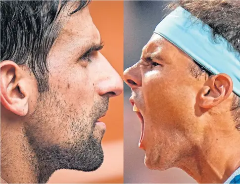  ?? ?? OLD FOES: Novak Djokovic, left, and Rafael Nadal are on the same side of the French Open draw.