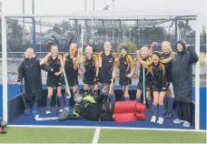  ?? ?? Terrington Hall girls Under-13s hockey team celebrate their national win