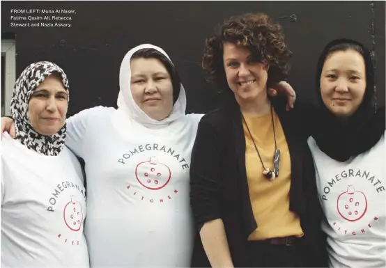  ??  ?? FROM LEFT: Muna Al Naser, Fatima Qasim Ali, Rebecca Stewart and Nazia Askary.