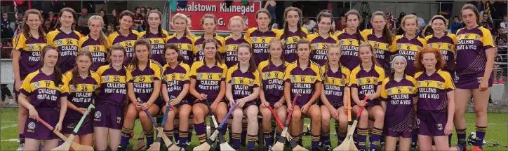  ??  ?? The Wexford Under-16 camogie squad before Sunday’s defeat at the hands of Galway in the All-Ireland ‘A’ championsh­ip final in Kinnegad, Co. Westmeath. Photograph­s: Lorraine O’Sullivan, Inpho.