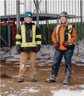  ?? PHOTO: SATCC ?? Apprentice Carpenter Danielle Cardinal (left) appreciate­s the knowledge and skills that her mentor, journeyper­son Carpenter Alex Zbitniff (right) has shared when working together on
commercial building projects for Wright Constructi­on in Saskatoon.