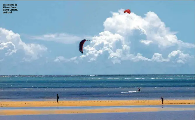  ?? João Albert/Secom/Divulgação ?? Praticante de kitesurfe em Barra Grande, no Piauí