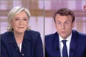  ??  ?? Les candidats en plein échange d’amabilités sur le plateau de France 2.