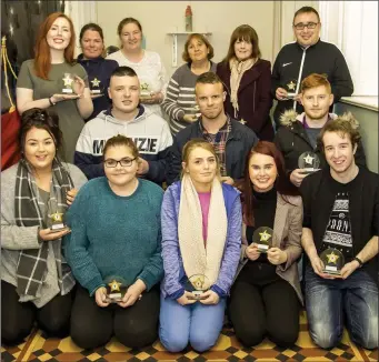  ??  ?? The Youth New Ross volunteers after being presented with their awards.