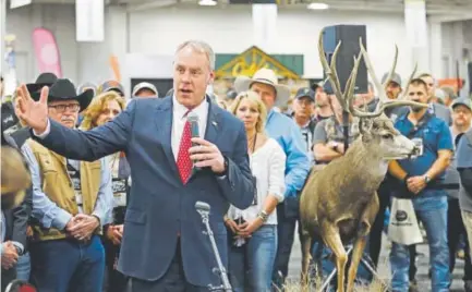  ?? Rick Bowmer, The Associated Press ?? Interior Secretary Ryan Zinke speaks Friday at the Western Conservati­on and Hunting Expo in Salt Lake City.