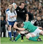  ??  ?? Zac Guildford in action for the All Blacks against Ireland in 2012.