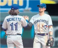  ?? ORLIN WAGNER THE ASSOCIATED PRESS ?? The Blue Jays’ future seems brighter now that prospects like Bo Bichette and Cavan Biggio are in the majors to stay.
