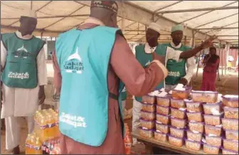  ??  ?? Food for beneficiar­ies at the NAZAS event held in Lagos recently