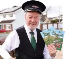  ??  ?? Gwili Steam Railway Preservati­on Society treasurer Dave Johnson with copies of the new children’s book ‘From the Blitz to the Heart of Wales’ by Anne Signol.