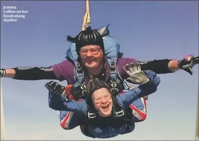  ??  ?? Jemma Collins on her fundraisin­g skydive