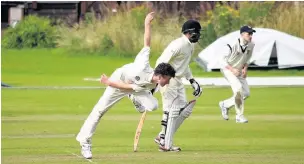  ?? Stewart Conway ?? Dan Booth delivers for Runcorn’s second XI in their clash with Romiley’s second-team last Saturday afternoon.