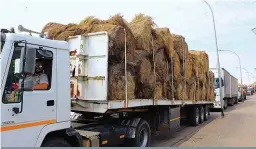  ?? FOTO: VIDA BOOYSEN ?? Vragmotors met voer gooi in Bloemfonte­in diesel in. Boere van Frankfort het met die georganise­erde landbou en Droogtehul­p met Burre Burger saamgewerk om die voer by die droogteget­eisterde Aberdeen in die Oos-Kaap te kry.