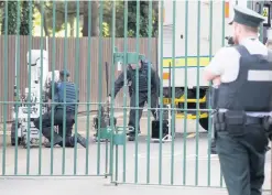  ??  ?? Army bomb disposal officer at Shandon Park Golf Club in east Belfast