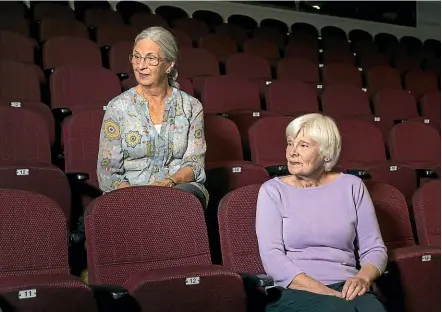  ?? ALDEN WILLIAMS/STUFF ?? Gay Peek, left, and Doris Barnard have been guiding people to their seats at the Court Theatre in Christchur­ch since it opened half a century ago.