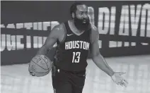  ?? AP photo ?? ARGUE. Houston Rockets’ James Harden.