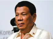  ?? PHOTO D’ARCHIVES ?? Rodrigo Duterte, le 5 juin dernier, lors d’une visite diplomatiq­ue à Séoul.