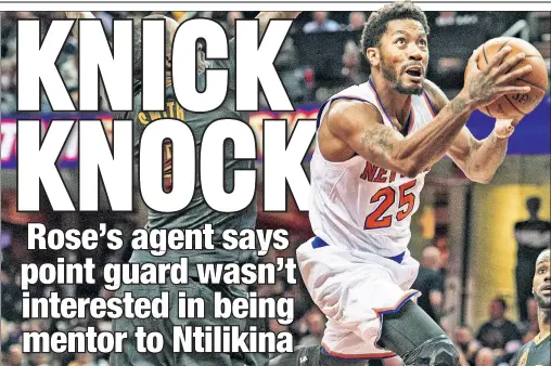 ?? AP ?? GUARDED RESPONSE: Derrick Rose’s agent B.J. Armstrong said the veteran point guard signed with the Cavaliers for the veteran minimum to chase a championsh­ip, and because he’s not at the point in his career when he is ready to mentor a young player.