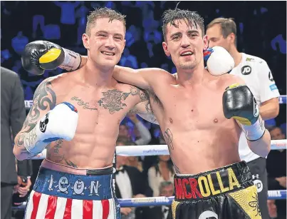  ?? Picture: Getty. ?? Ricky Burns and Anthony Crolla after the Englishman got the decision.