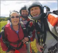  ?? Photo contribute­d ?? All smiles after the skydiving experience was completed.