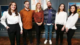  ??  ?? From left, Johanna Dooley, Jamie Haughton, Laura Brennan, David McParland, Laura Pairceir and Chloe Best