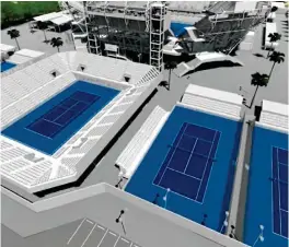  ??  ?? El complejo de tenis tendría varias canchas alternas cerca del estadio.