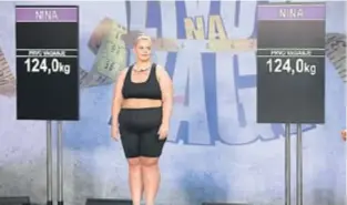  ??  ?? U show je ušla sa 124 kilograma, na finalnom vaganju imala je 40 kilograma manje, a prije samog showa uspjela je smršavjeti 26 kilograma.